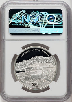 2023 Confederation silver Proof Obwalden Shooting Festival 50 Francs NGC PR69 Ultra Cameo