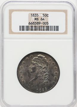 1835 50C Bust Half Dollar NGC MS64
