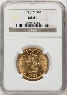 1853/2 $10 Liberty Eagle NGC MS61
