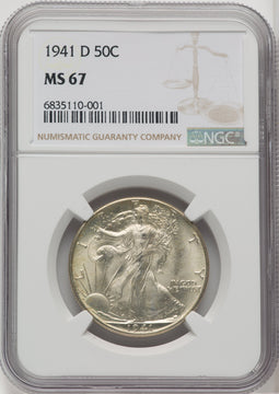 1941-D 50C Walking Liberty Half Dollar NGC MS67 (765821003)