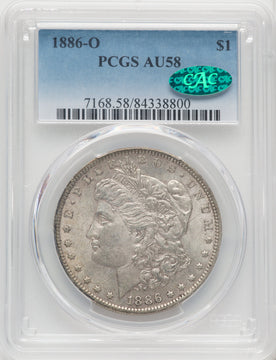 1886-O $1 CAC Morgan Dollar PCGS AU58