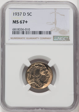 1937-D 5C Buffalo Nickel NGC MS67+ (518973108)