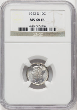 1942-D 10C FB Mercury Dime NGC MS68 (518973022)