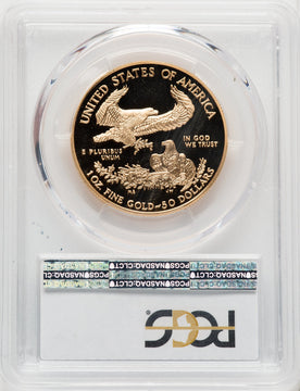 2002-W $50 One-Ounce Gold Eagle Blue Gradient PCGS PR70