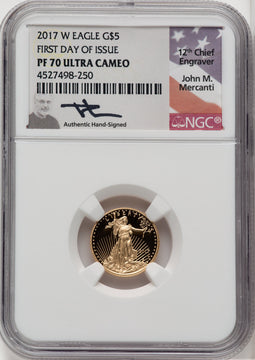 2017-W $5 Tenth-Ounce Gold Eagle First Strike NGC PF70