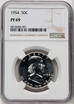 1954 50C Proof Franklin Half Dollar NGC PR69