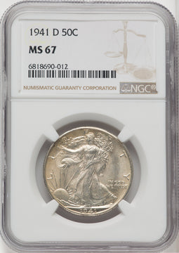 1941-D 50C Walking Liberty Half Dollar NGC MS67 (518973123)