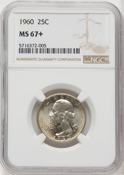 1960 25C Washington Quarter NGC MS67+