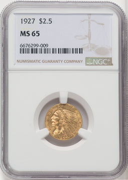 1927 $2.50 Indian Quarter Eagle NGC MS65 (765974019)