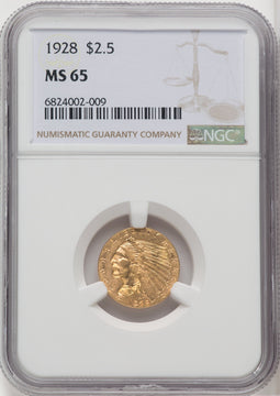 1928 $2.50 Indian Quarter Eagle NGC MS65 (765974017)
