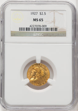 1927 $2.50 Indian Quarter Eagle NGC MS65 (765974016)