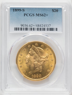 1899-S $20 Liberty Double Eagle PCGS MS62+