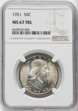 1951 50C FL Franklin Half Dollar NGC MS67