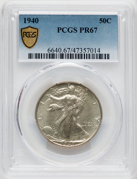 1940 50C Proof Walking Liberty Half Dollar PCGS PR67