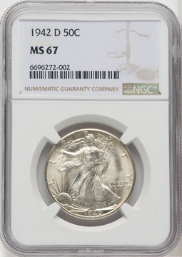 1942-D 50C Walking Liberty Half Dollar NGC MS67 (518926108)