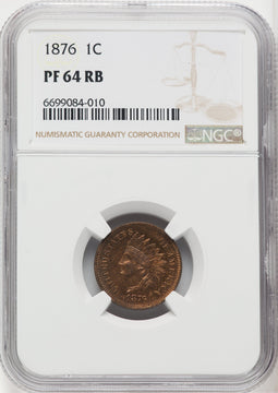 1876 1C RB Proof Indian Cent NGC PR64