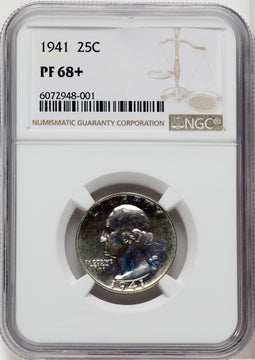 1941 25C Proof Washington Quarter NGC PR68+