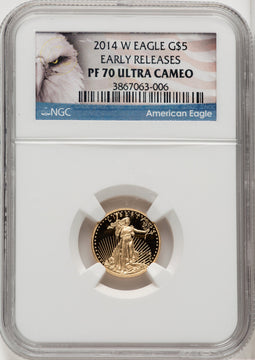 2014-W 4-Coin Set Gold American Eagle ER Blue NGC PF70