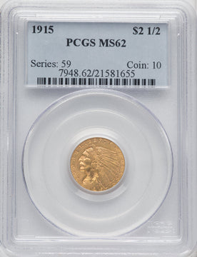 1915 $2.50 Indian Quarter Eagle PCGS MS62