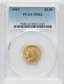 1915 $2.50 Indian Quarter Eagle PCGS MS62 (765699004)