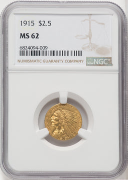 1915 $2.50 Indian Quarter Eagle NGC MS62 (765367037)
