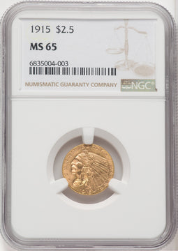 1915 $2.50 Indian Quarter Eagle NGC MS65 (764036006)