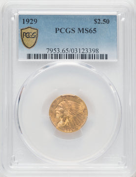 1929 $2.50 Indian Quarter Eagle PCGS MS65
