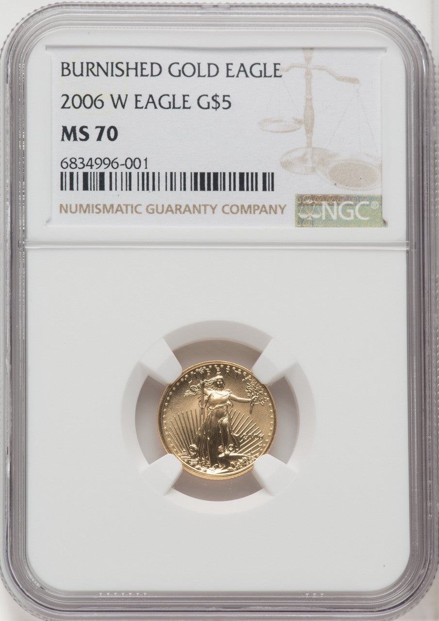 2006-W $5 Tenth-Ounce Gold Eagle Brown Label NGC MS70 | LCR Coin
