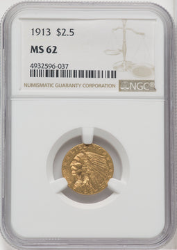 1913 $2.50 Indian Quarter Eagle NGC MS62 (764168009)