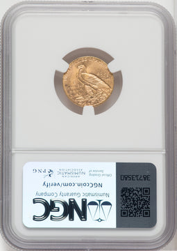 1908 $2.50 Indian Quarter Eagle NGC MS66
