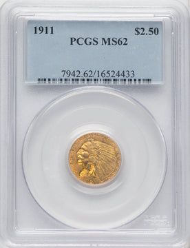 1911 $2.50 Indian Quarter Eagle PCGS MS62 (764688002)