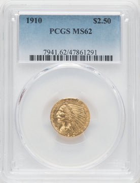 1910 $2.50 Indian Quarter Eagle PCGS MS62