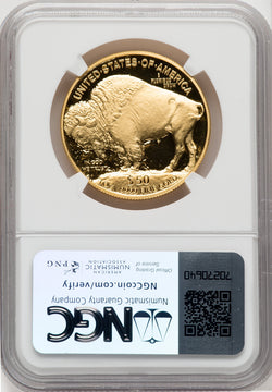 2007-W G$50 One-Ounce Gold Buffalo .9999 Fine Gold Brown Label NGC PF70