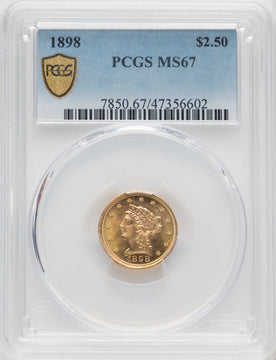 1898 $2.50 Liberty Quarter Eagle PCGS MS67