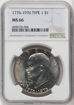 1976 $1 T1 Eisenhower Dollar NGC MS66 (506006027)