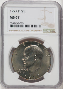 1977-D $1 Eisenhower Dollar NGC MS67 (506001056)