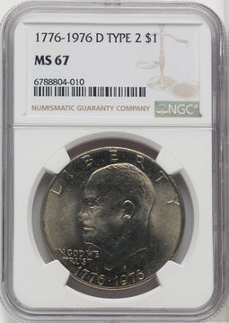 1976-D $1 Type Two Eisenhower Dollar NGC MS67