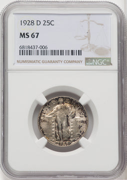 1928-D 25C Standing Liberty Quarter NGC MS67