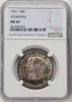 1921 50C Alabama Commemorative Silver NGC MS65