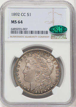 1892-CC $1 CAC Morgan Dollar NGC MS64