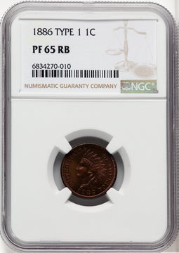 1886 Type One RB Proof Indian Cent NGC PR65