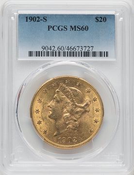 1902-S $20 Liberty Double Eagle PCGS MS60