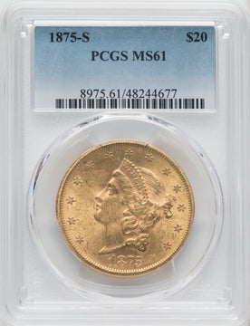 1875-S $20 Liberty Double Eagle PCGS MS61 (171398017)