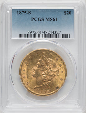 1875-S $20 Liberty Double Eagle PCGS MS61 (171398015)