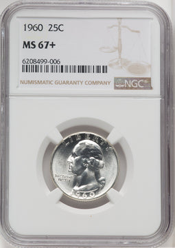 1960 25C Washington Quarter NGC MS67+ (766793033)