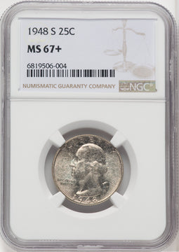 1948-S 25C Washington Quarter NGC MS67+