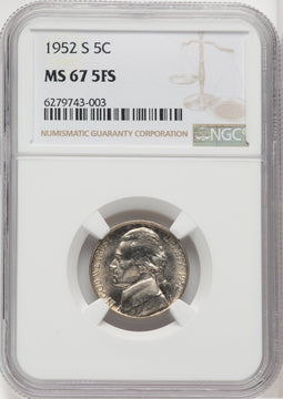 1952-S 5C FS Jefferson Nickel NGC MS67