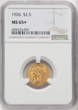 1926 $2.50 Indian Quarter Eagle NGC MS65+
