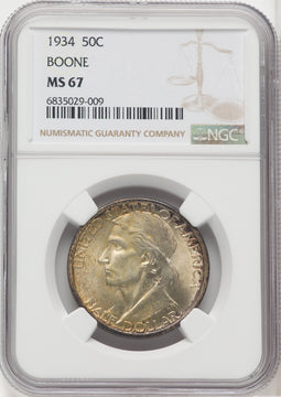 1934 50C Boone Commemorative Silver NGC MS67 (766869005)