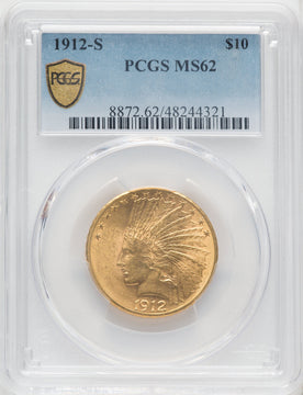 1912-S $10 Indian Eagle PCGS MS62